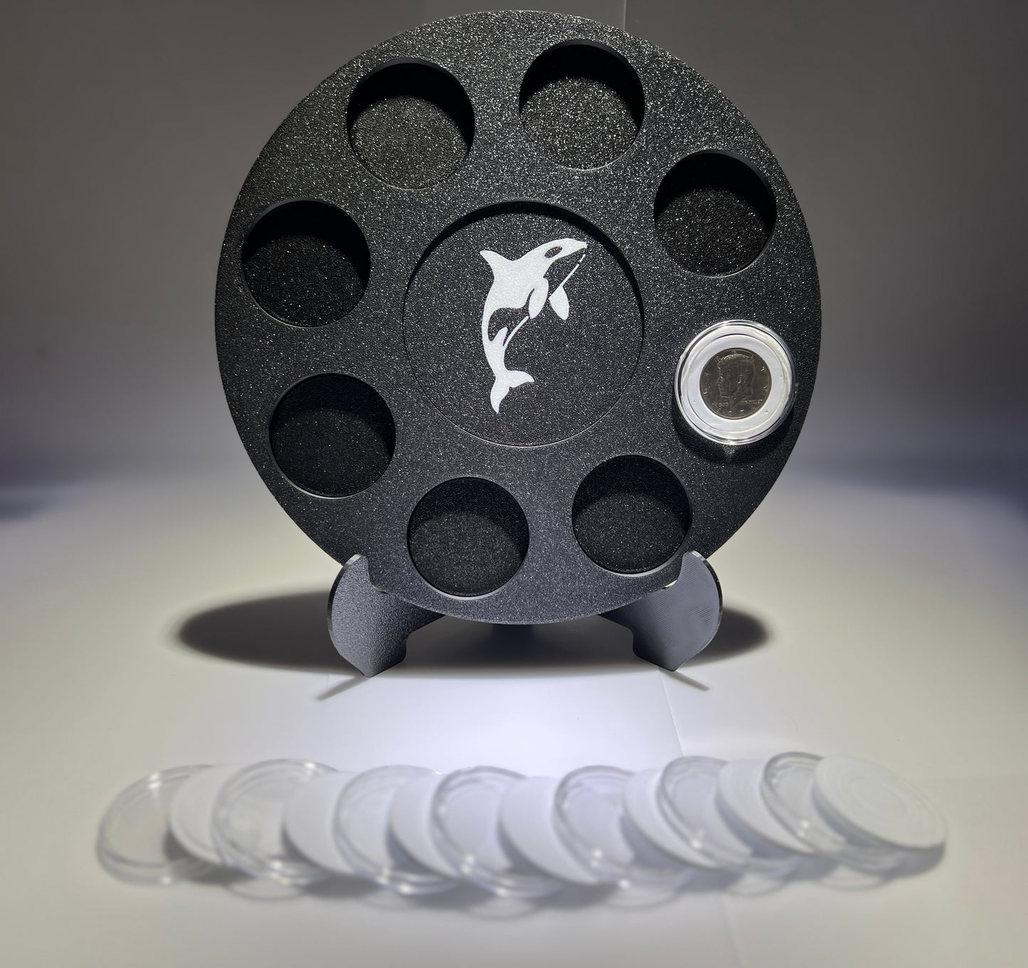 8 Hole Coin Collection Plate with Adjustable Gasket for 19/21/25/30/40mm